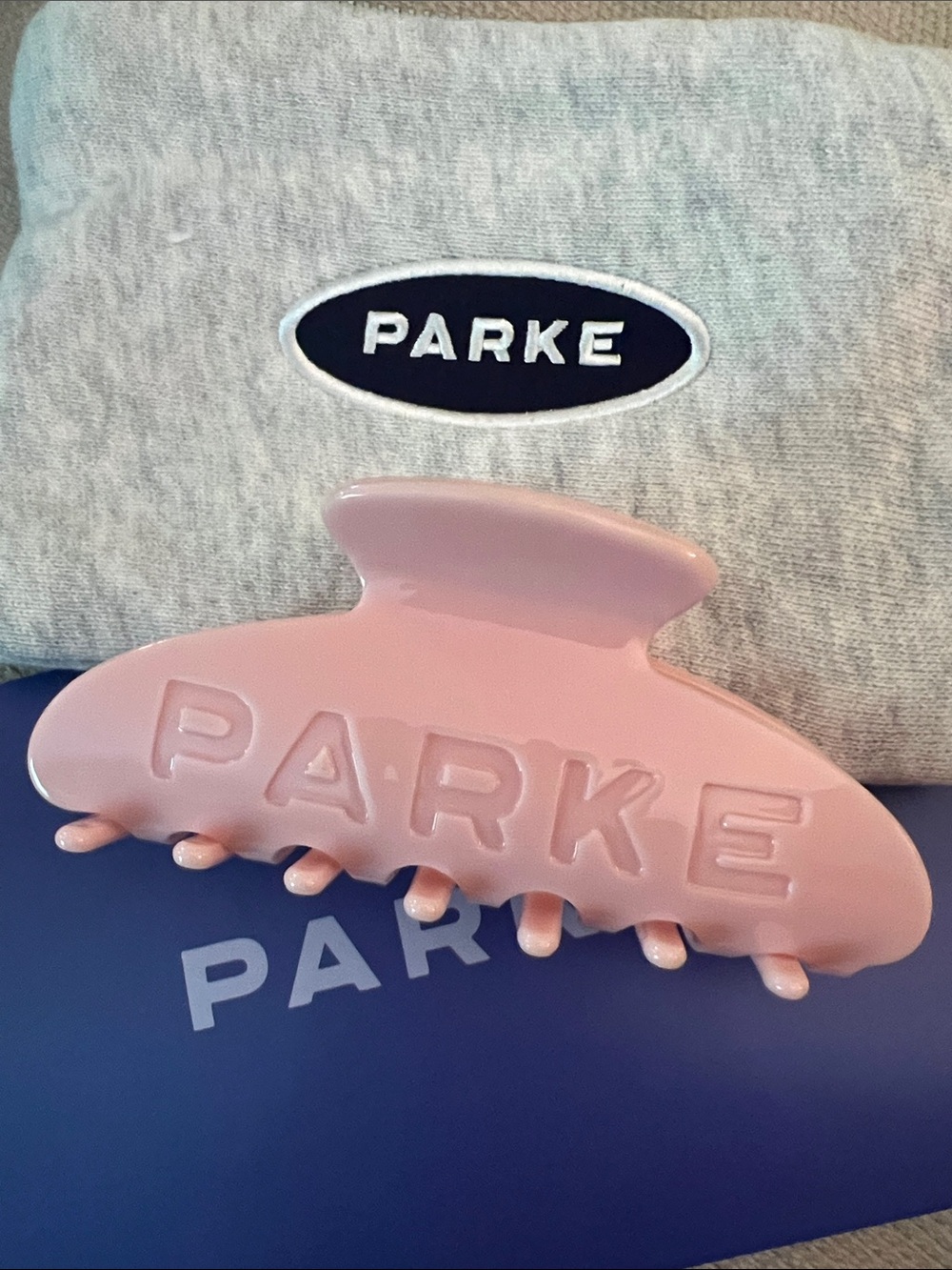 PARKE Rose Light Pink Hair Claw Clip w/ Zip Pouch New In Bag NWT